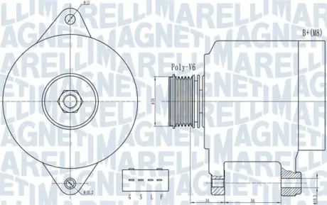 MAGNETI MARELLI MITSUBISHI Генератор ASX 1.8, 2.0 10-, LANCER VIII 1.8, 2.0 10-, CITROEN, PEUGEOT magneti marelli 063732013010