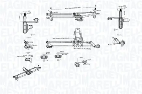 MAGNETI MARELLI BMW Трапеція склоочисника (з двиг.) X5 (E53) magneti marelli 064351729010 Бмв Х5 е53
