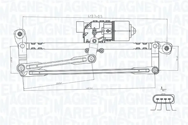 Механізм склоочисника в зборі Magneti Marelli 064351737010 (фото 1)