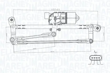 Механізм склоочисника в зборі Magneti Marelli 064351737010
