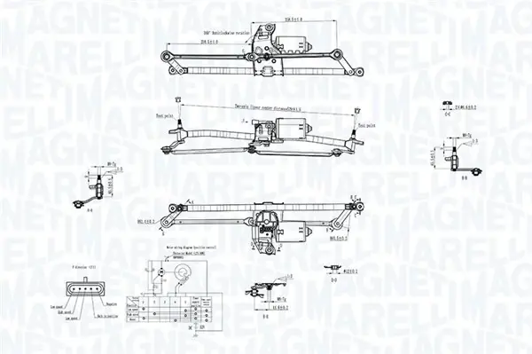 MAGNETI MARELLI FIAT Трапеція склоочисника (з двигуном) DOBLO Magneti Marelli 064351763010 (фото 1)