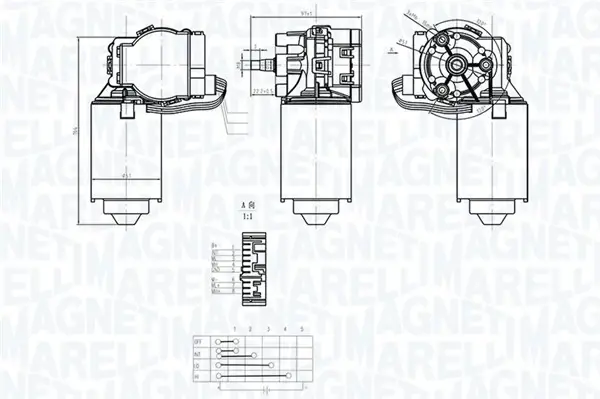 MAGNETI MARELLI FIAT Двигун склоочисника DUCATO 98- magneti marelli 064373400010