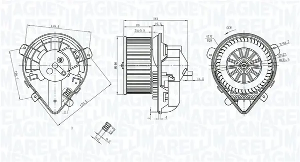 MAGNETI MARELLI CITROEN вентилятор салону Evasion, Jumpy, Fiat Scudo, Peugeot Expert, 806 95- magneti marelli 069412403010