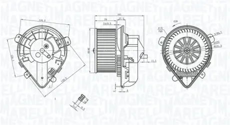 MAGNETI MARELLI CITROEN вентилятор салону Evasion, Jumpy, Fiat Scudo, Peugeot Expert, 806 95- magneti marelli 069412403010 Пежо Експерт