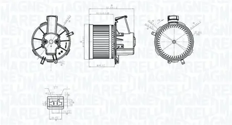 MAGNETI MARELLI FIAT Вентилятор салона 500 07-, 500 C 09-, PANDA 03- Magneti Marelli 069412778010