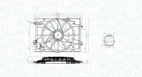 MAGNETI MARELLI HYUNDAI Вентилятор радіатора TUCSON 2.0 04-, KIA Magneti Marelli 069422784010