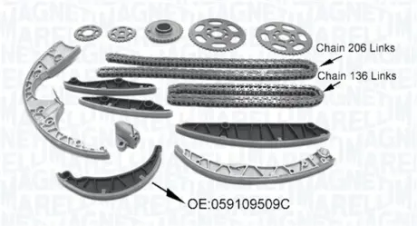 MAGNETI MARELLI VW К-т ланцюга ГРМ TOUAREG 3.0 V6 TDI 10-, AUDI Magneti Marelli 341500001590