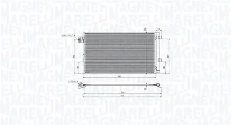 MAGNETI MARELLI BMW Радіатор кондиціонера (конденсатор) 5 (G30, F90) 16-, 5 Touring (G31) 17-, 7 (G11, G12) 15- magneti marelli 350203104700