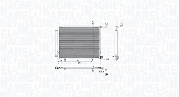 MAGNETI MARELLI FORD Радіатор кондиціонера (конденсатор) FIESTA VII 1.1 17- Magneti Marelli 350203105000 (фото 1)