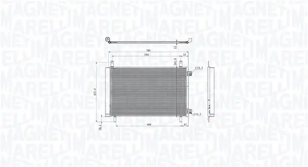 MAGNETI MARELLI CITROEN Радіатор кондиціонера (конденсатор) C4 III 1.2, 1.5 20-, PEUGEOT, OPEL, VAUXHALL magneti marelli 350203105500
