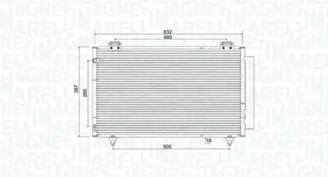 MAGNETI MARELLI TOYOTA Радіатор кондиціонера (конденсатор) COROLLA 1.4-2.0 01- magneti marelli 350203925000