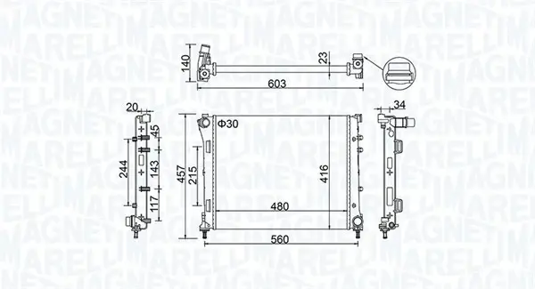 Радіатор інтеркулера Magneti Marelli 350213151100 (фото 1)