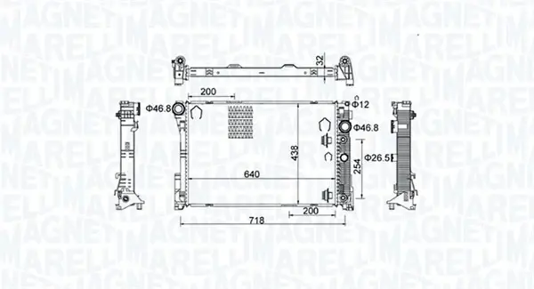 MAGNETI MARELLI DB Радіатор сист. охолодження двигуна W204, W212 magneti marelli 350213159800