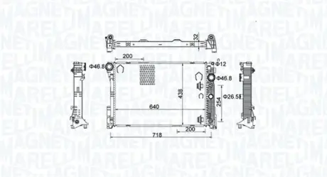 MAGNETI MARELLI DB Радіатор сист. охолодження двигуна W204, W212 magneti marelli 350213159800 Мерседес W212