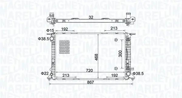 Радиатор охлаждения двигателя magneti marelli 350213161800