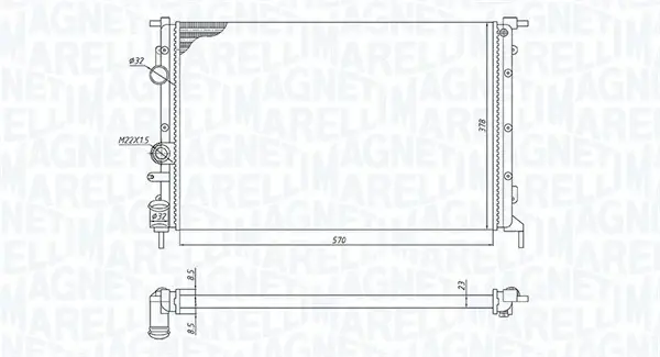 Радиатор интеркулера magneti marelli 350213171700