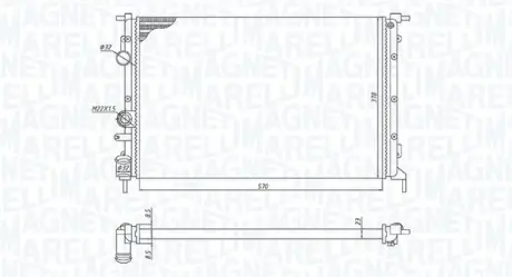 Радиатор интеркулера magneti marelli 350213171700 Рено Сценик 1