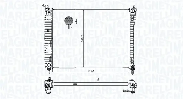 Радиатор охлаждения двигателя magneti marelli 350213179800