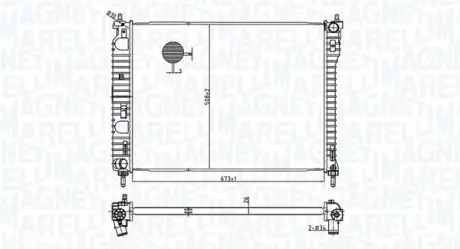 Радиатор охлаждения двигателя magneti marelli 350213179800 Chevrolet Captiva c140