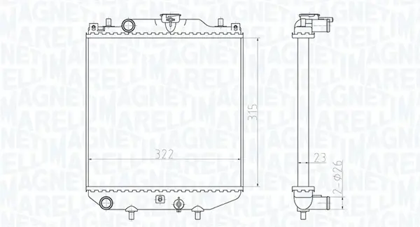 Радиатор охлаждения двигателя magneti marelli 350213180300