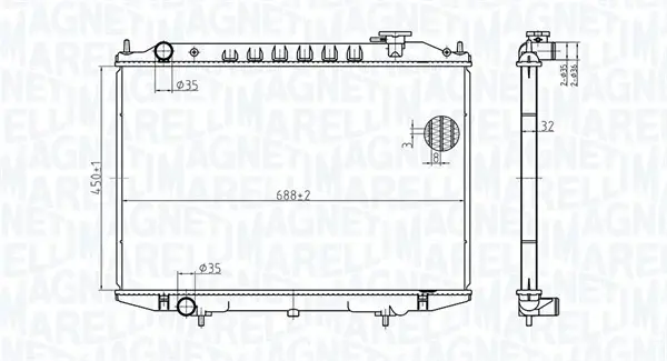 Радиатор интеркулера magneti marelli 350213183500