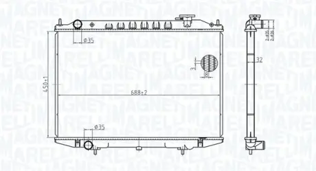 Радиатор интеркулера magneti marelli 350213183500 Ниссан Навара