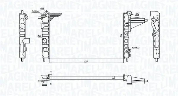 MAGNETI MARELLI радіатор OPEL VECTRA A 1.6 magneti marelli 350213189100