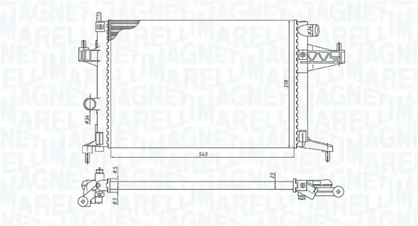 Радиатор охлаждения двигателя magneti marelli 350213191600