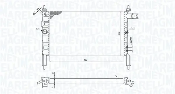 Радіатор охолодження двигуна Magneti Marelli 350213193800 (фото 1)
