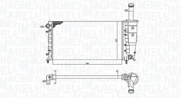 Радіатор охолодження двигуна Magneti Marelli 350213196000 (фото 1)