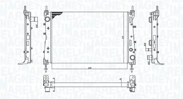 Радіатор двигуна (мкпп) FIAT LINEA 1.3D/1.4/1.6D 10.06- Magneti Marelli 350213199100 (фото 1)