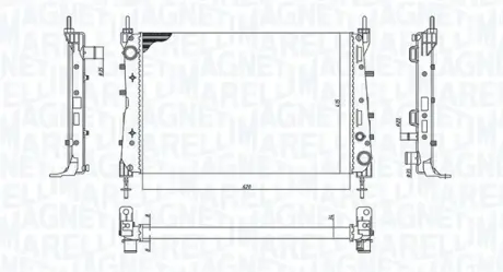 Радіатор двигуна (мкпп) FIAT LINEA 1.3D/1.4/1.6D 10.06- Magneti Marelli 350213199100