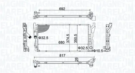 Радіатор інтеркулера Magneti Marelli 350213202800