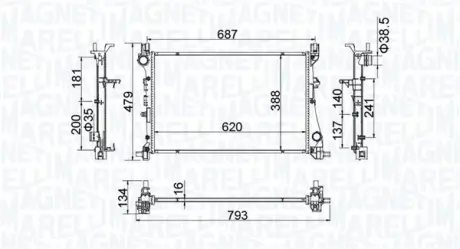 Радіатор охолодження двигуна Magneti Marelli 350213203900