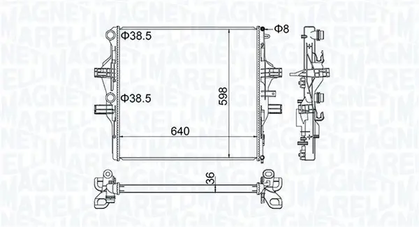 MAGNETI MARELLI IVECO Радіатор охолодження двиг. Daily V,VI 3.0d 11- magneti marelli 350213204700