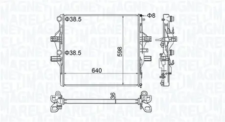 MAGNETI MARELLI IVECO Радіатор охолодження двиг. Daily V,VI 3.0d 11- magneti marelli 350213204700