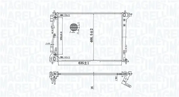 Радіатор охолодження двигуна Magneti Marelli 350213204800 (фото 1)