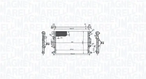 Радіатор охолодження двигуна Magneti Marelli 350213215900 (фото 1)