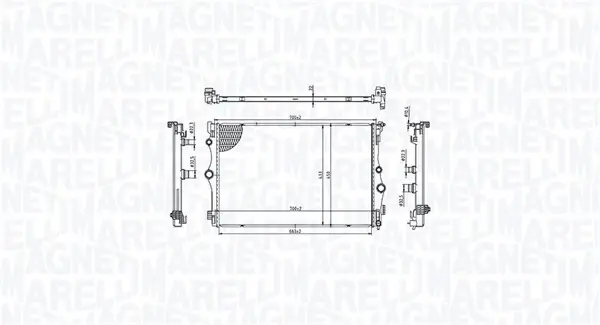 Радиатор охлаждения двигателя magneti marelli 350213216400