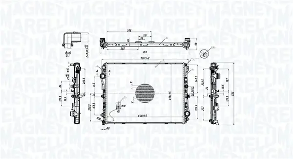 Радиатор охлаждения двигателя magneti marelli 350213220600