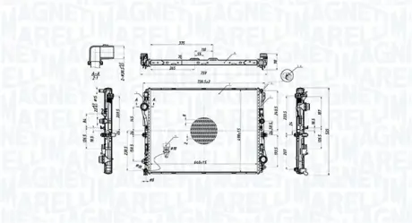 Радиатор охлаждения двигателя magneti marelli 350213220600 Мерседес W222