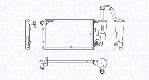 MAGNETI MARELLI FIAT Радіатор системи охолодження двигуна PANDA 1.1-1.4 03- magneti marelli 350213381000