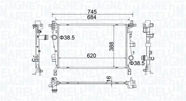 Радіатор охолодження двигуна Magneti Marelli 350214400000 (фото 1)