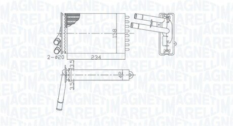 AUDI Радіатор опалення 80 B4 Avant RS2 quattro 94-, A4 B5 1.6 94-, 1.9 95- magneti Marelli 350218462000 на Шкода Суперб 1