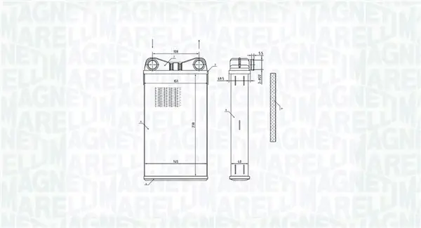 MAGNETI MARELLI AUDI Радіатор опалення A4 B6 1.6 00-, 1.2 02-, 1.9 00-, 2.0 00-, SEAT magneti marelli 350218472000