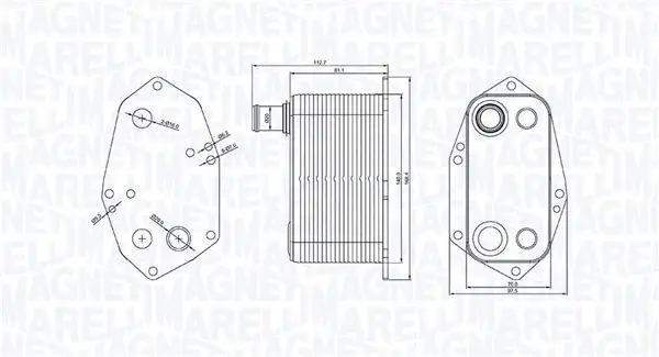 Масляний радіатор BMW 3 (E46), 5 (E39), 7 (E38), X5 (E53) 2.5D/3.0D 08.98-09.06 magneti marelli 350300000200