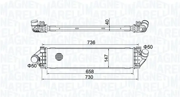 Радиатор интеркулера magneti marelli 351319204270