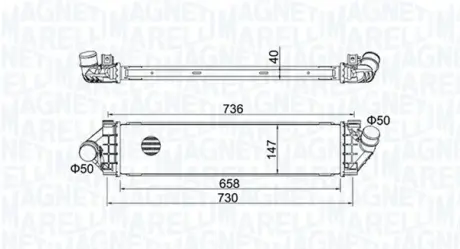 Радиатор интеркулера magneti marelli 351319204270