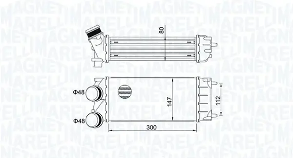 Радиатор интеркулера magneti marelli 351319204920