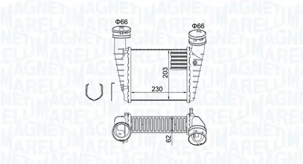 Радиатор интеркулера magneti marelli 351319205210